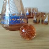 Service à liqueur Art Déco motif bateau