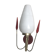 Golden metal wall sconce with red and white opaline reflectors