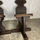 Pair of brutalist oak stools