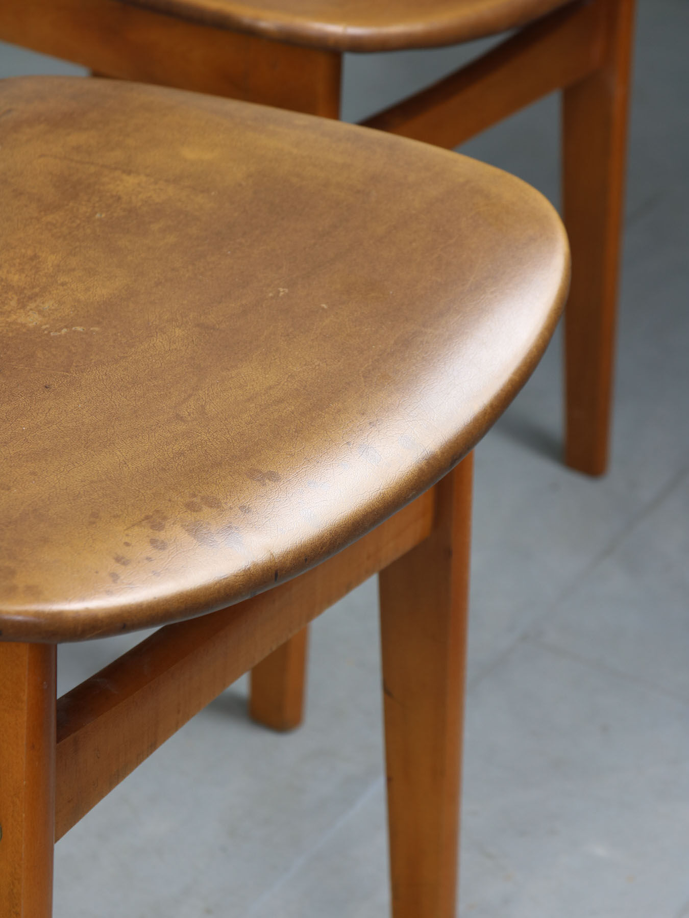 Vintage Italian Leatherette Dining Chairs, set of 3