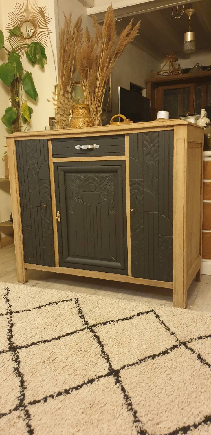 Art deco sideboard in solid oak
