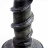 Serpent candlestick in pewter, early 20th century.