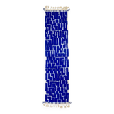 Blue Klein Berber hallway rug with reliefs