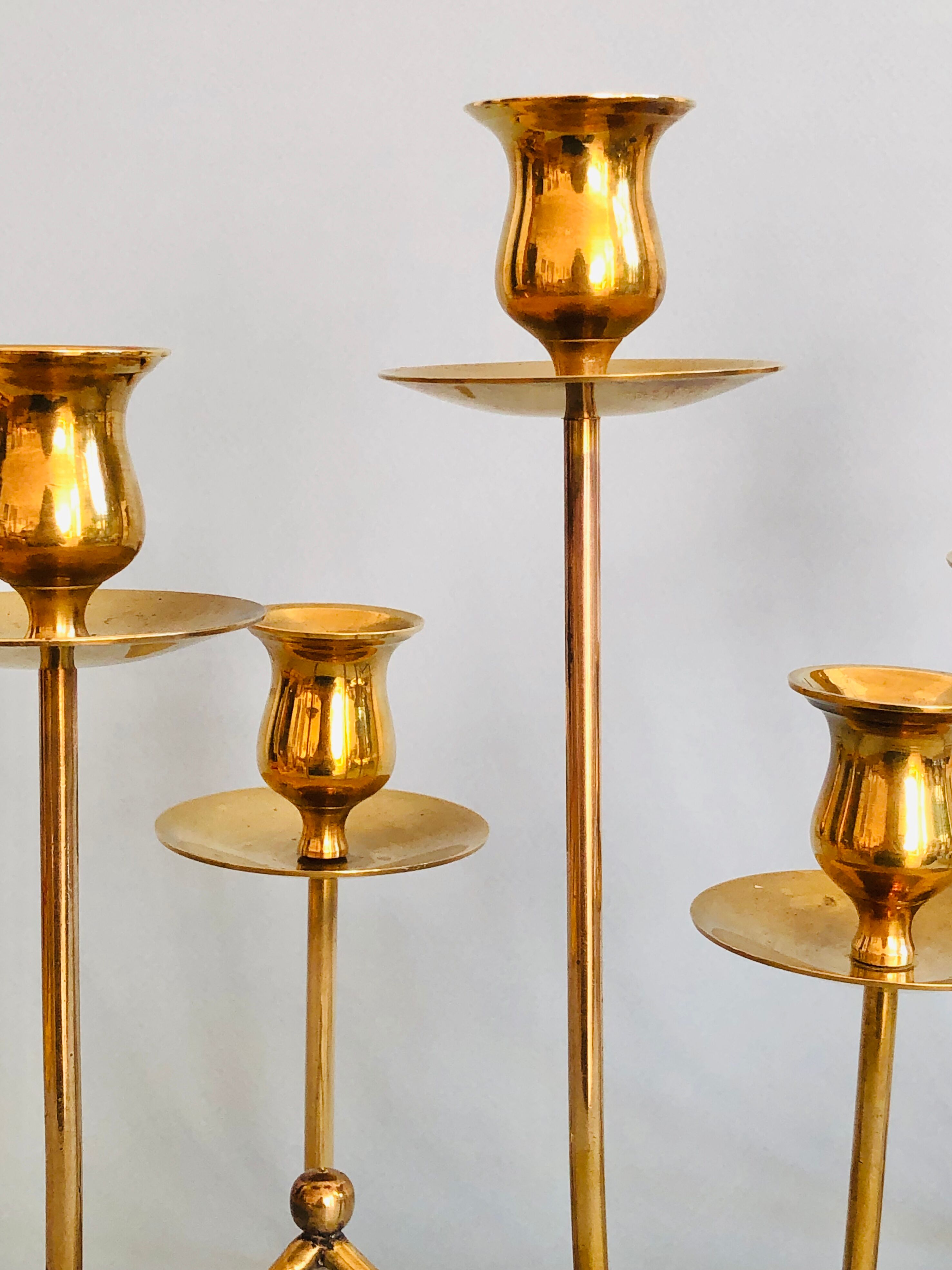 Pair of Danish brass candlesticks
