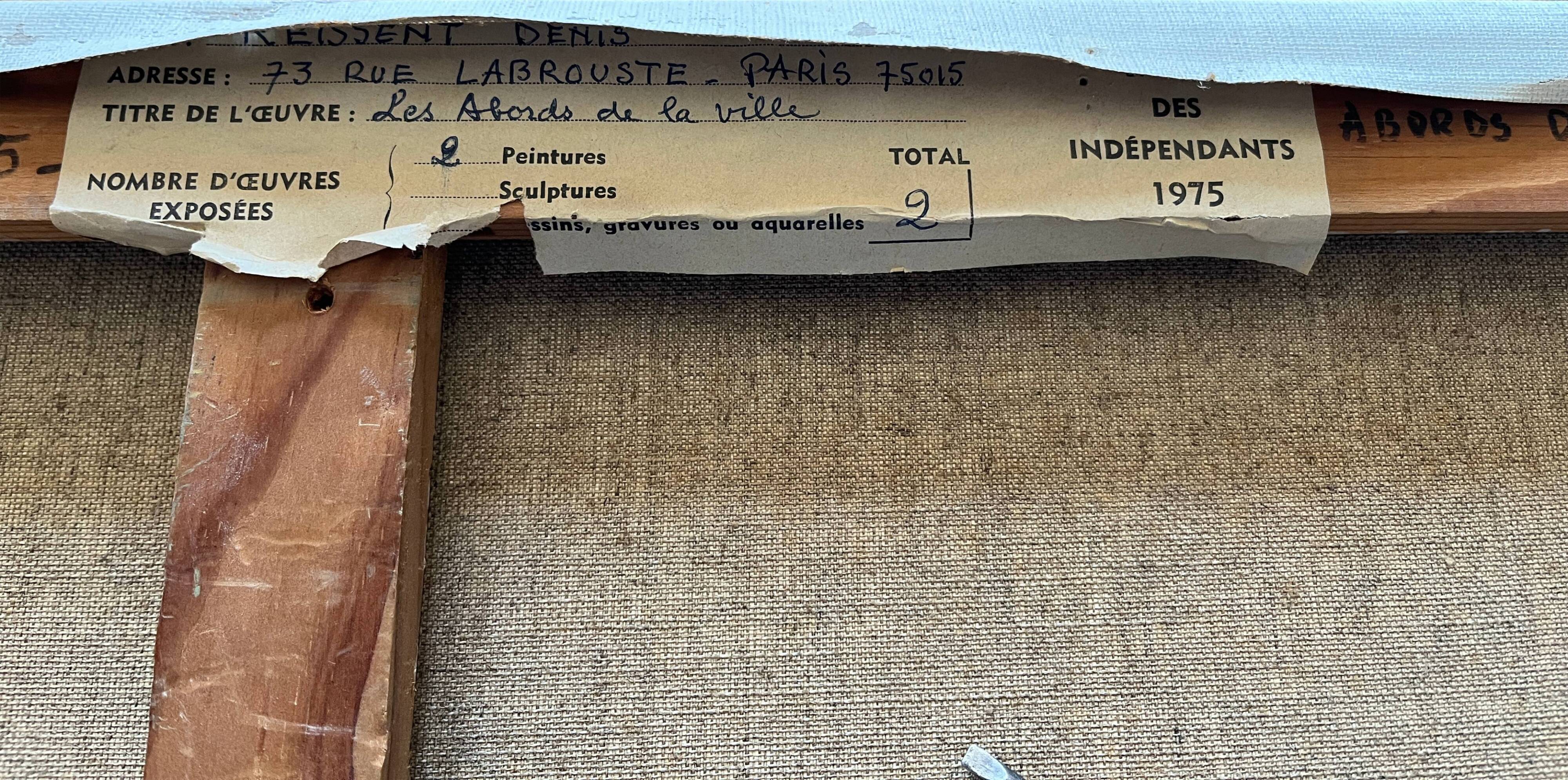 HST painting Denis Reissant "Outskirts of the city" Salon des Indépendants 1975