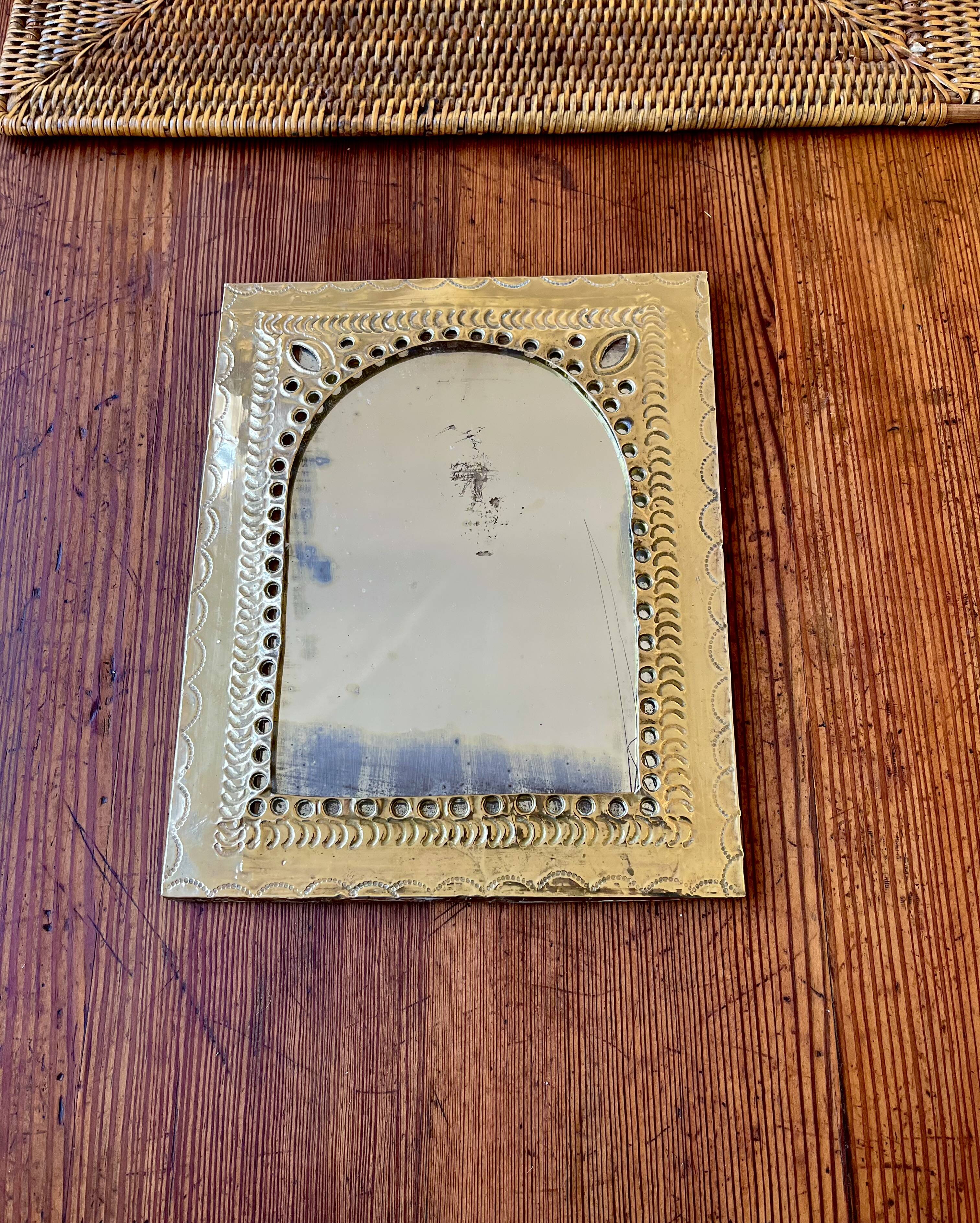 Moroccan brass mirror
