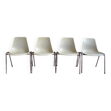 Set of 4 Georg Leowald chairs for Wilkhahn, mid-century design from the 1950s.