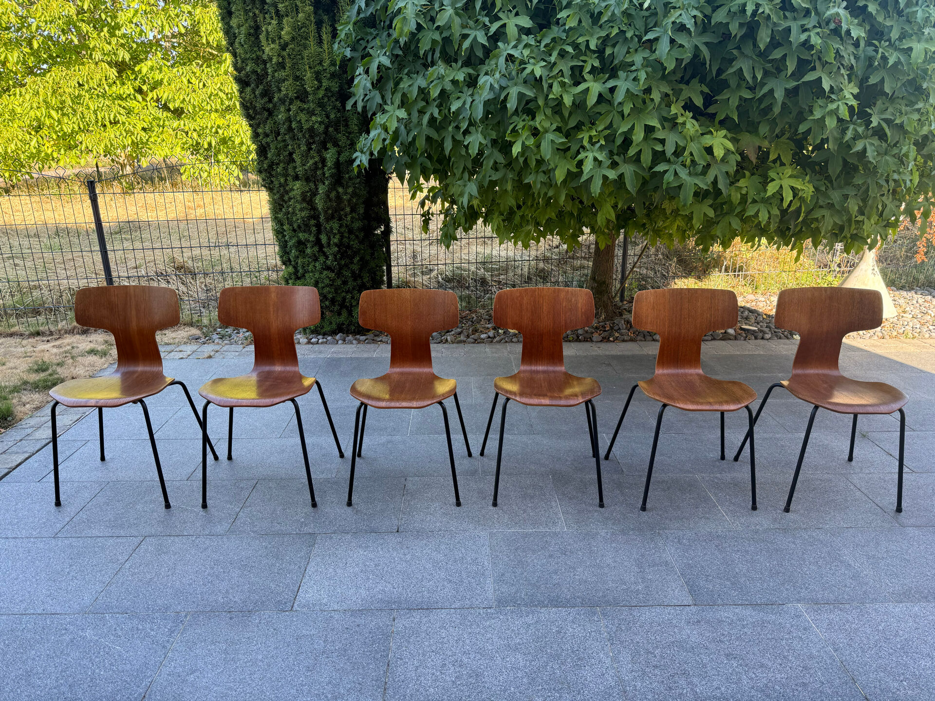 Lot de 6 chaises scandinave Fritz Hansen 1960