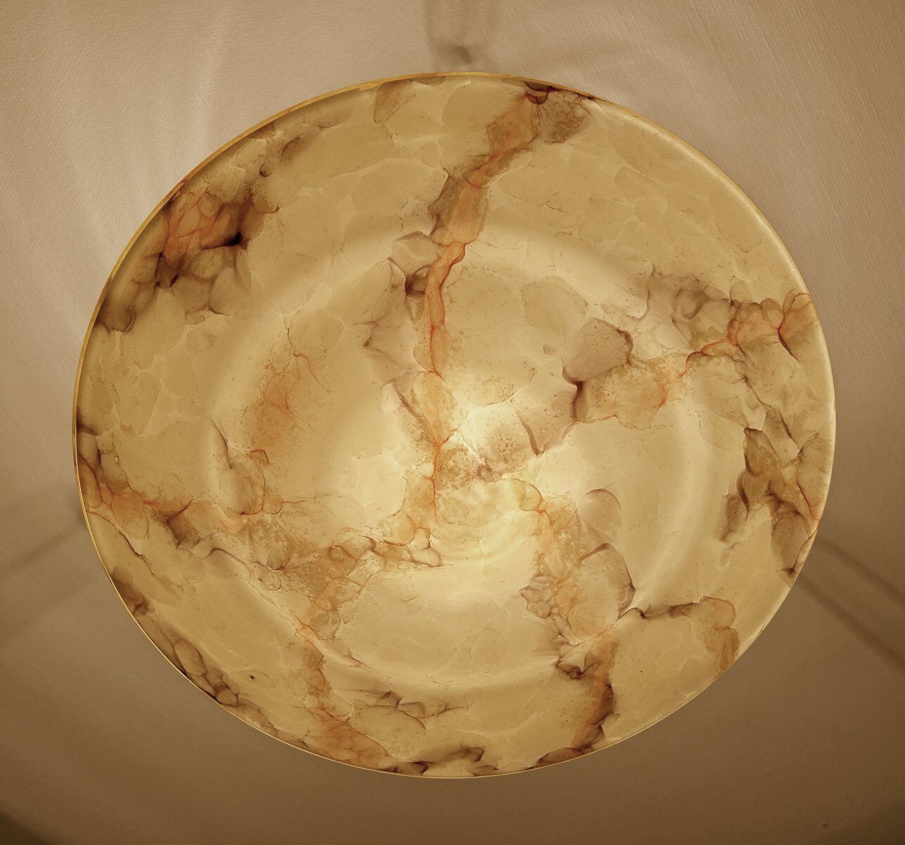 Art Deco pendant light in amber marble glass