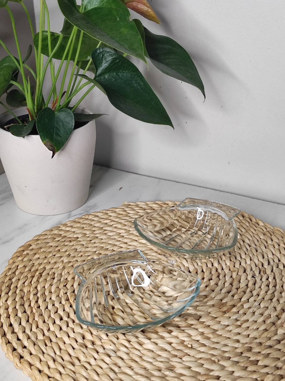 Shell-shaped glass bowls