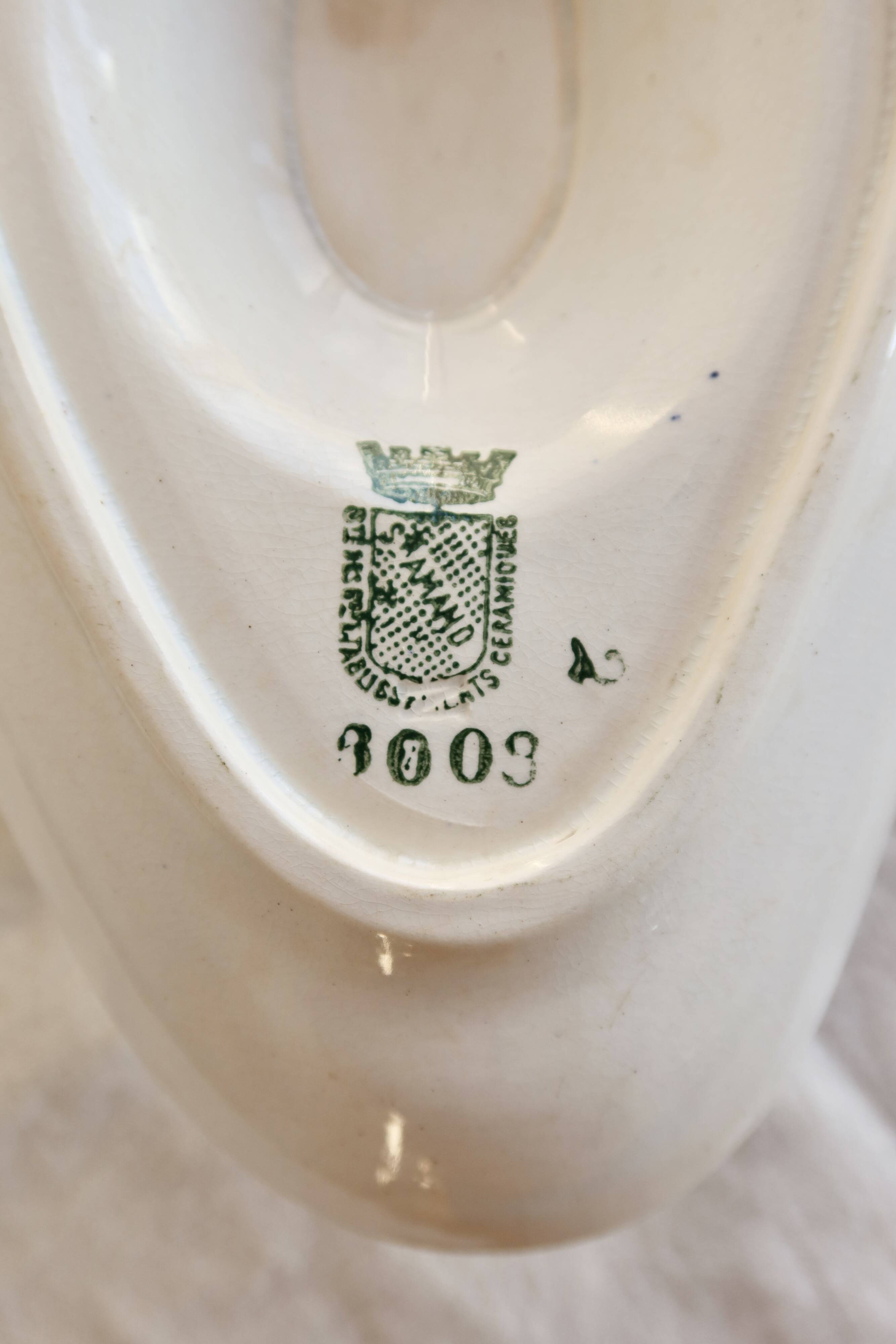 Old ironstone sauce boat Saint-Amand model 3003