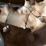 Male torso sculpture by patinated casting, signed to be identified.