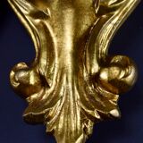 Pair of walled carved wood wall lamps