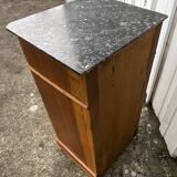 Louis Philippe style bedside table in burr walnut, late 19th century