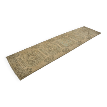 Tapis de couloir turc beige Oushak sku 2137