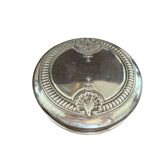 Silver-plated metal caviar service and 12 silver Minerva goblets, circa 1900