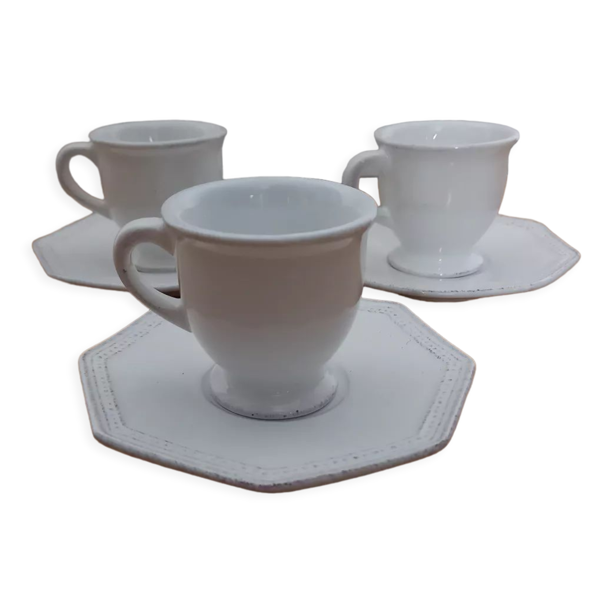 Lot De 5 Tasses à Saké/thé Blanches - Occasion En Bon état - Origine Chine