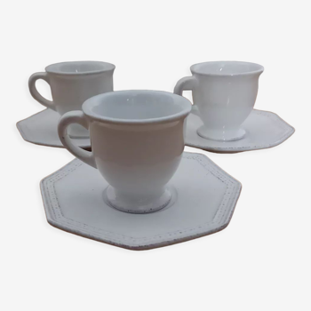 Set of 3 white cups