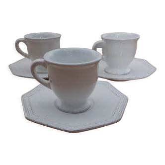 Set of 3 white cups