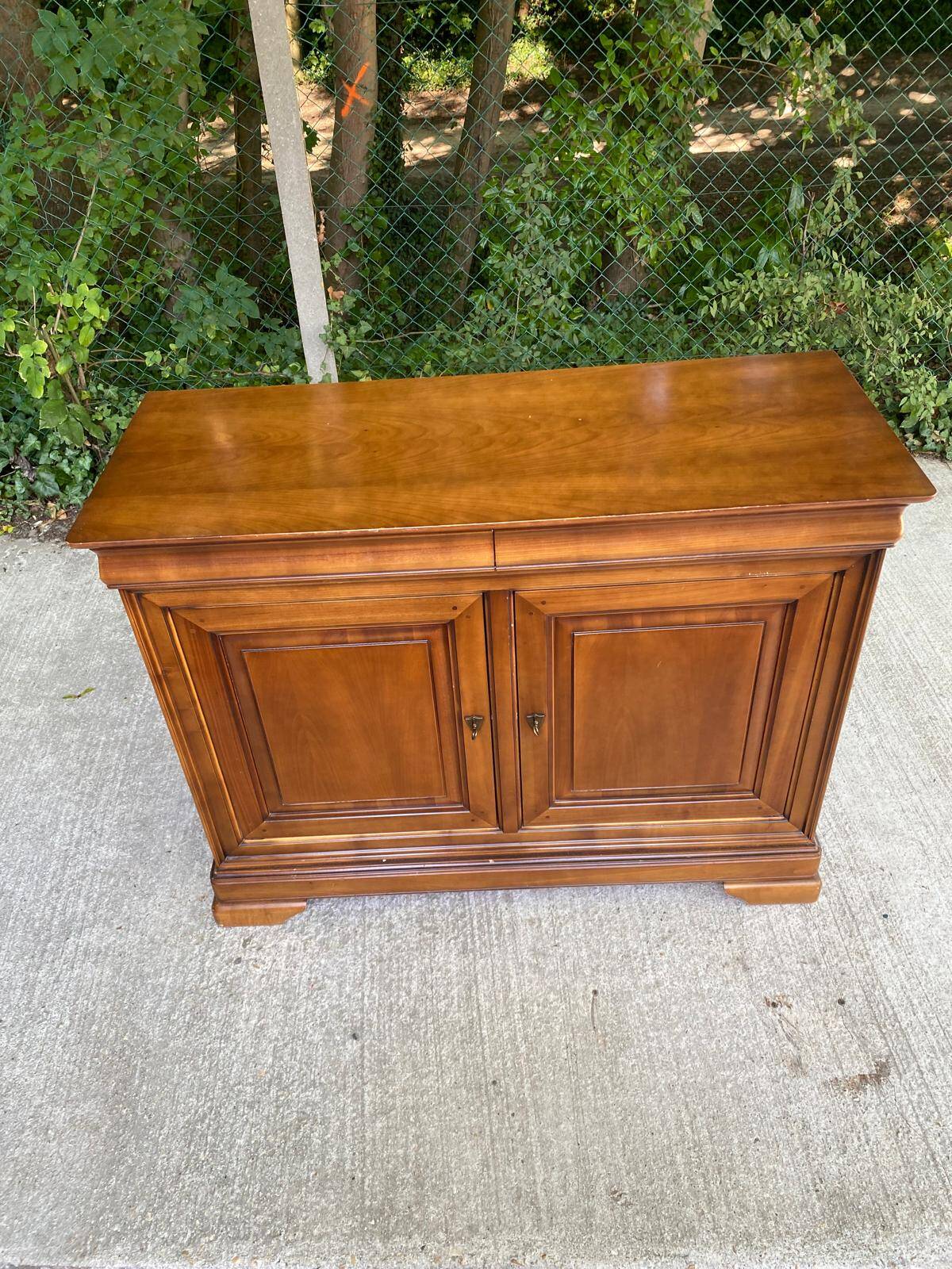 Vintage Louis Philippe solid oak sideboard, 20th century