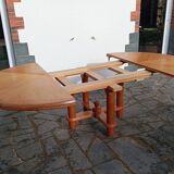 Large oak table by Guillerme & Chambron