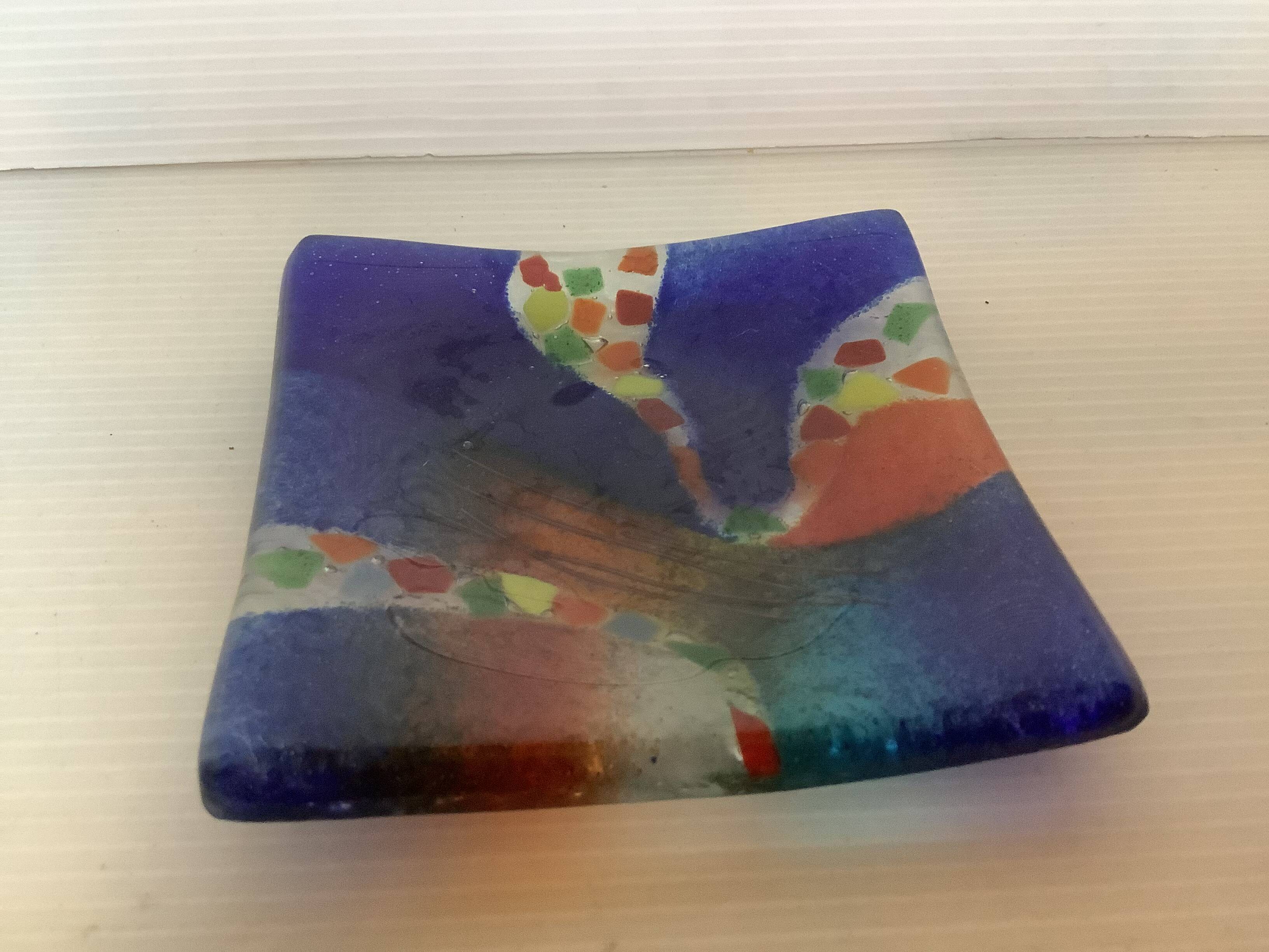 Multicoloured glass paste ring