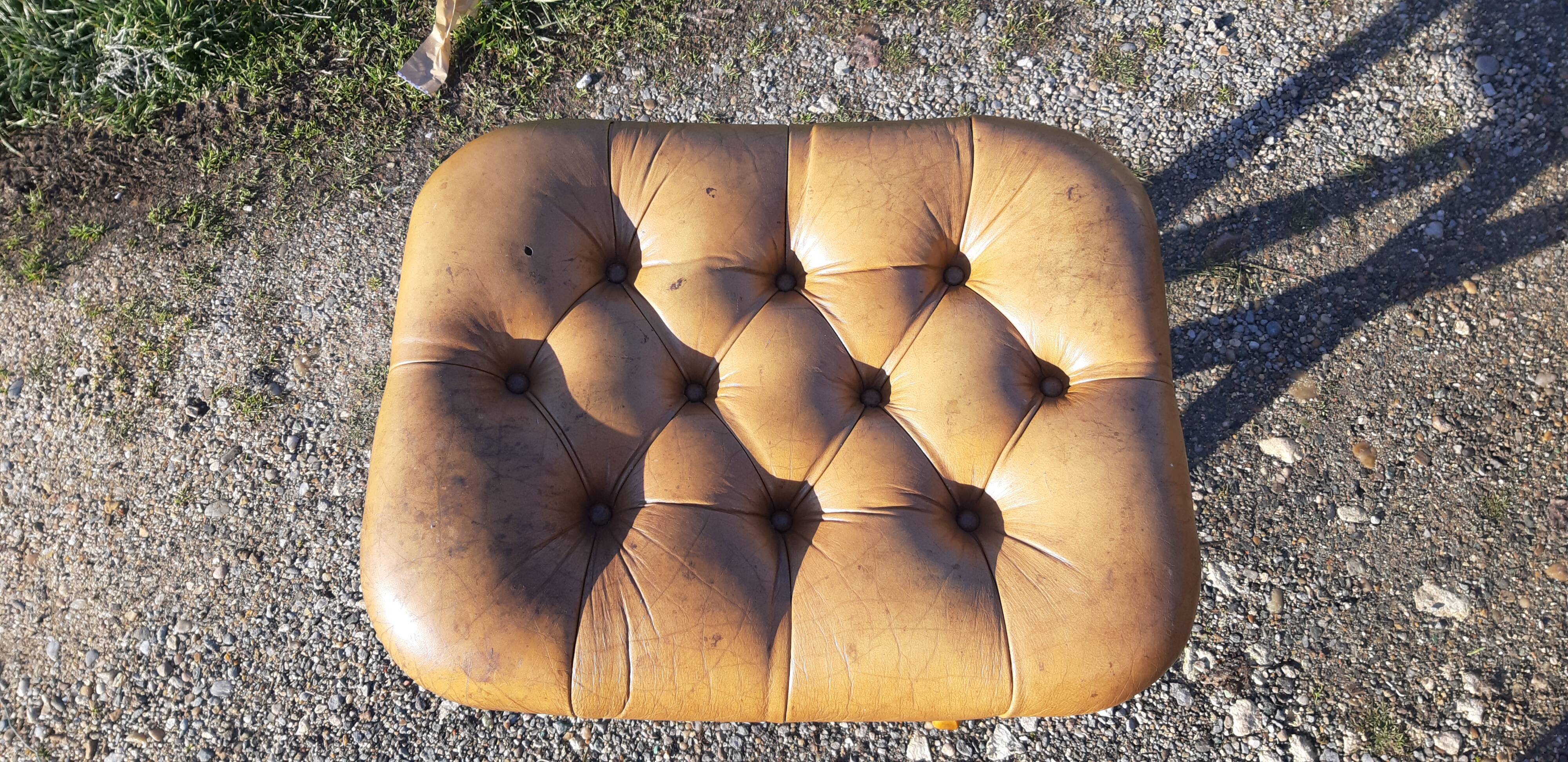 Pair of chesterfield style leather armchairs