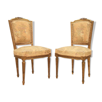 Paire de chaises Louis XVI