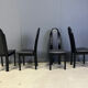 Postmodern lacquered wood Italian dining chairs, 1980s