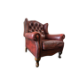 Vintage Chesterfield armchair in Oxford Blood leather / single seat
