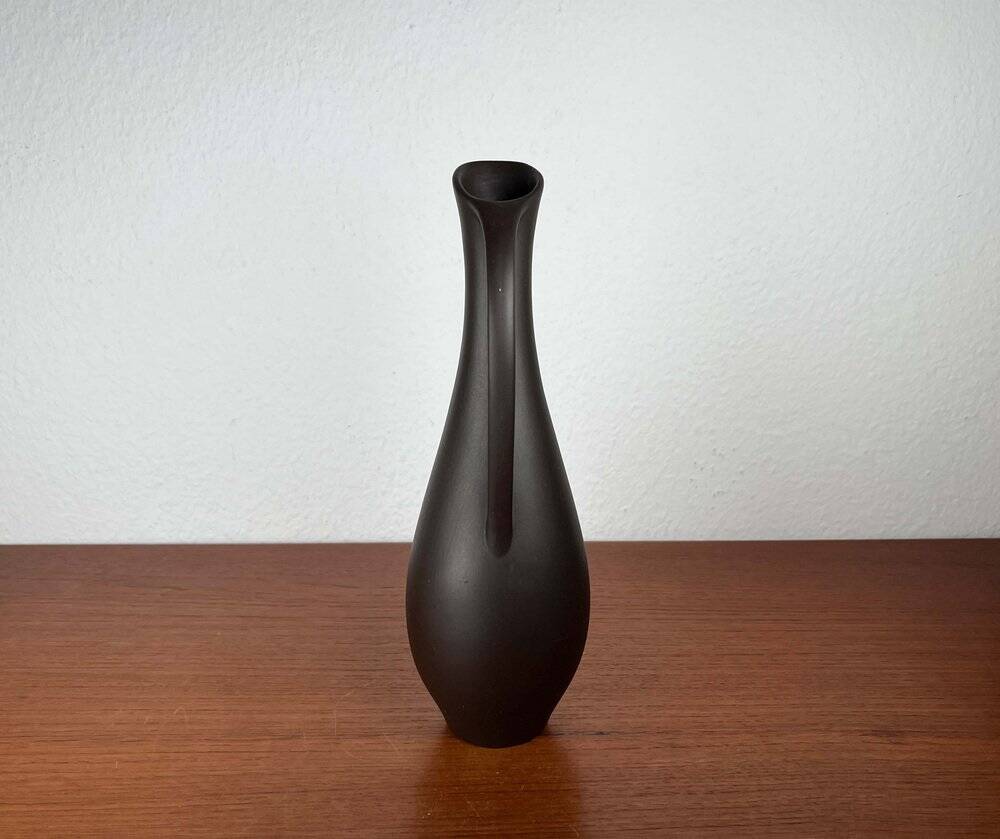Mid-Century Modern Minimalist Wormser Terra-Sigillata Pottery Carafe Vase, Germany, 1960s