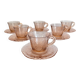 Art Deco pink glass coffee service from the 1930s.