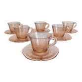 Art Deco pink glass coffee service from the 1930s.