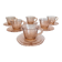 Art Deco pink glass coffee service from the 1930s.