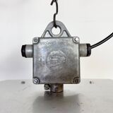 Large Silver Industrial Factory Pebdant Lamp, 1970s
