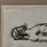 Original drawing Christ on the shroud by Jean Jacques Henner