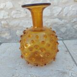 Vase herisson , vintage amber color