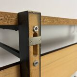 Teak wall coat rack and mirror, 60s, cloakroom