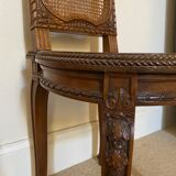 Chaise ancienne cannage bois sculpté