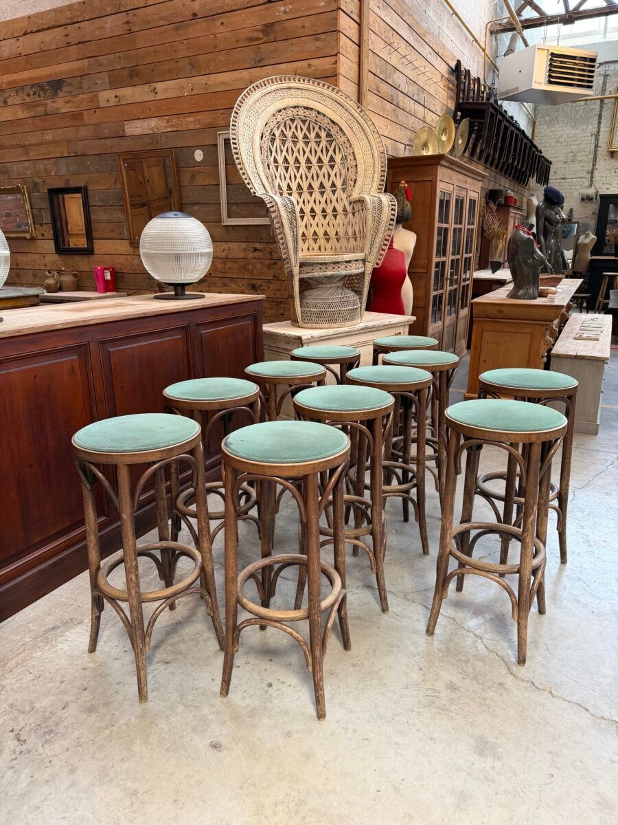 Set of 11 bar stools from the 1960s.