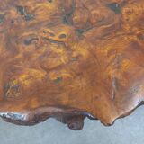 Brutalist coffee table in elm burl