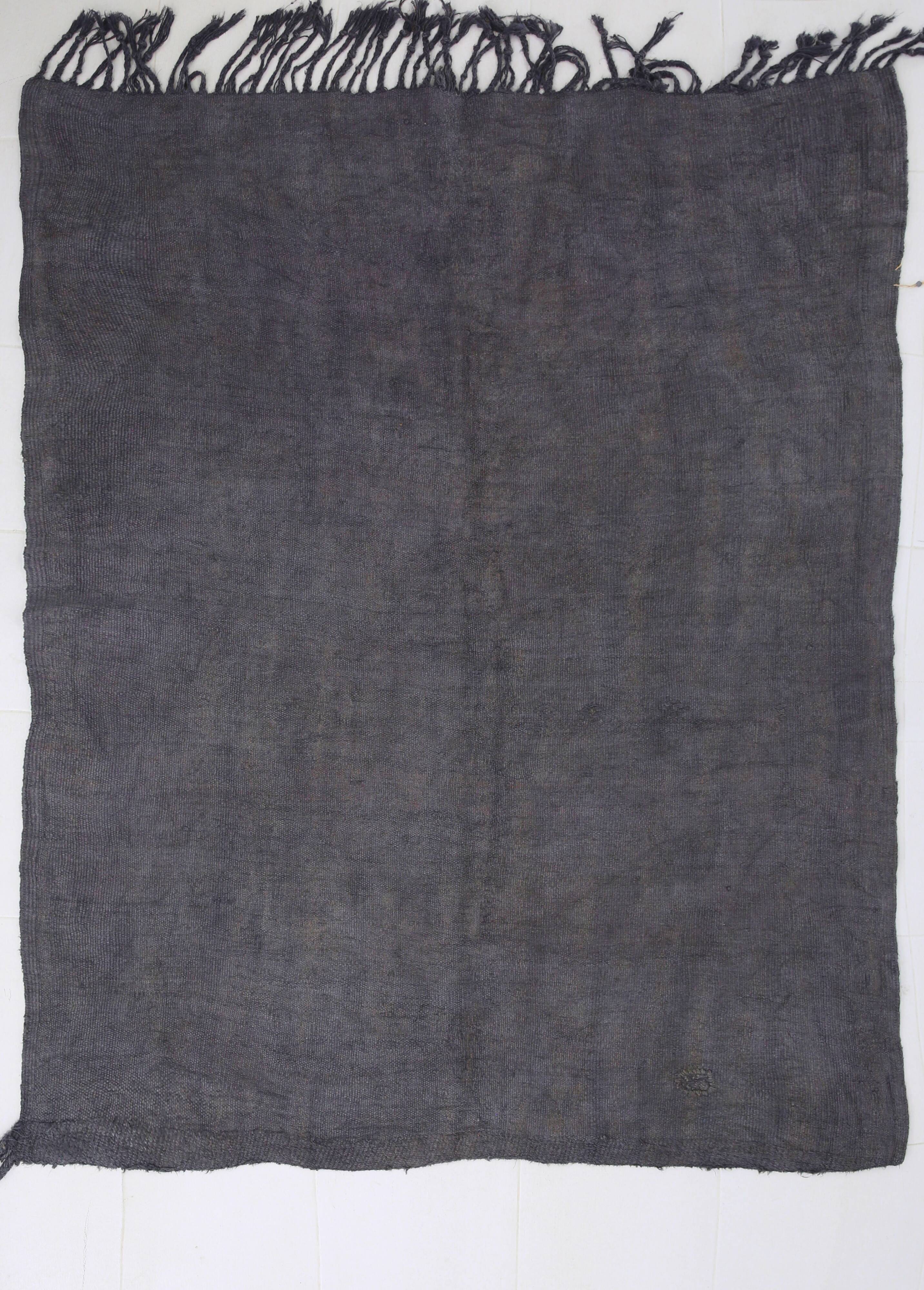 6x7 Charcoal Handwoven Anatolian Kilim Rug, 172x218 Cm