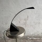 Arcobaleno black metal table lamp — arced mid-century Italian design by Marco Zotta, 1970s