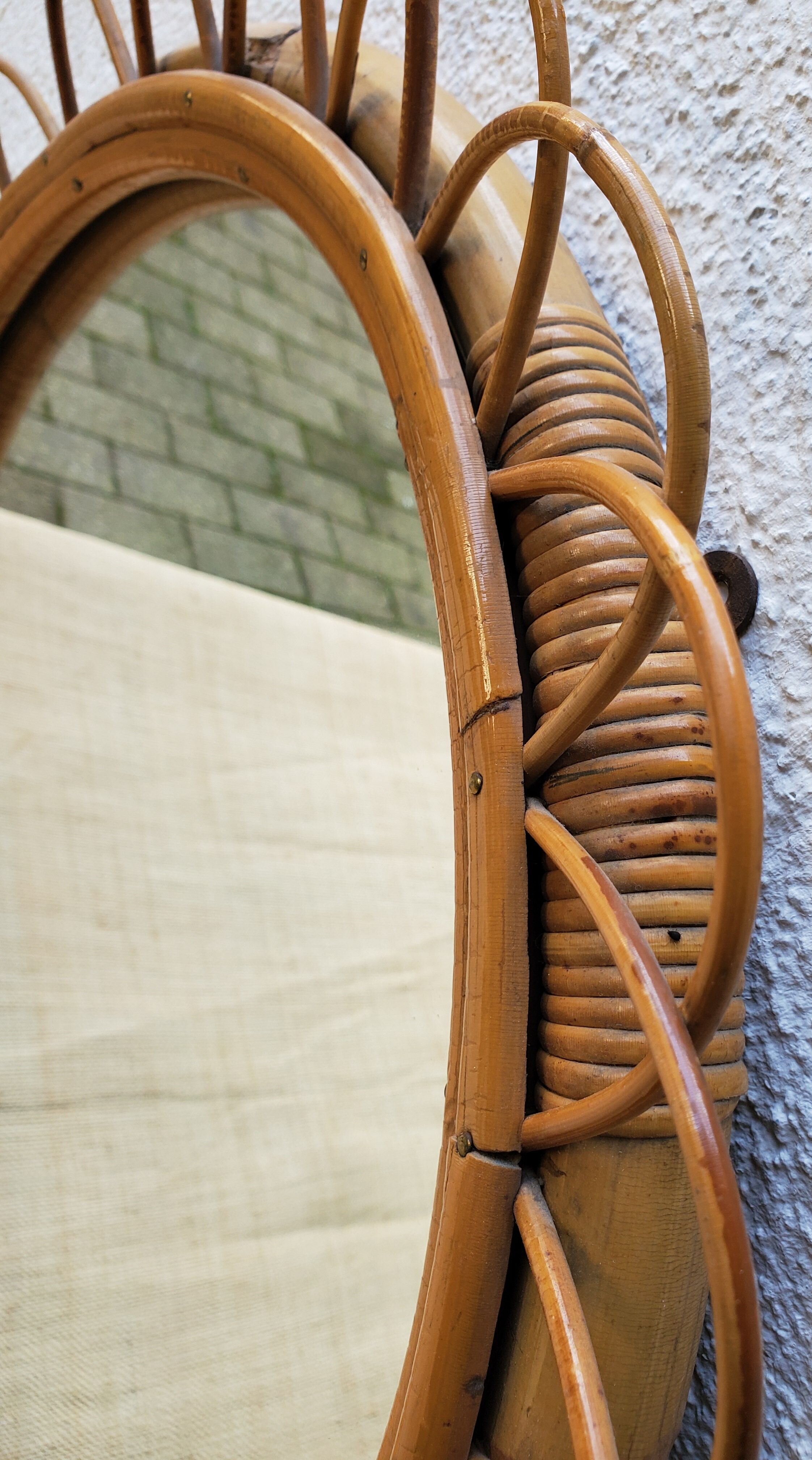 Large rattan mirror 55cm