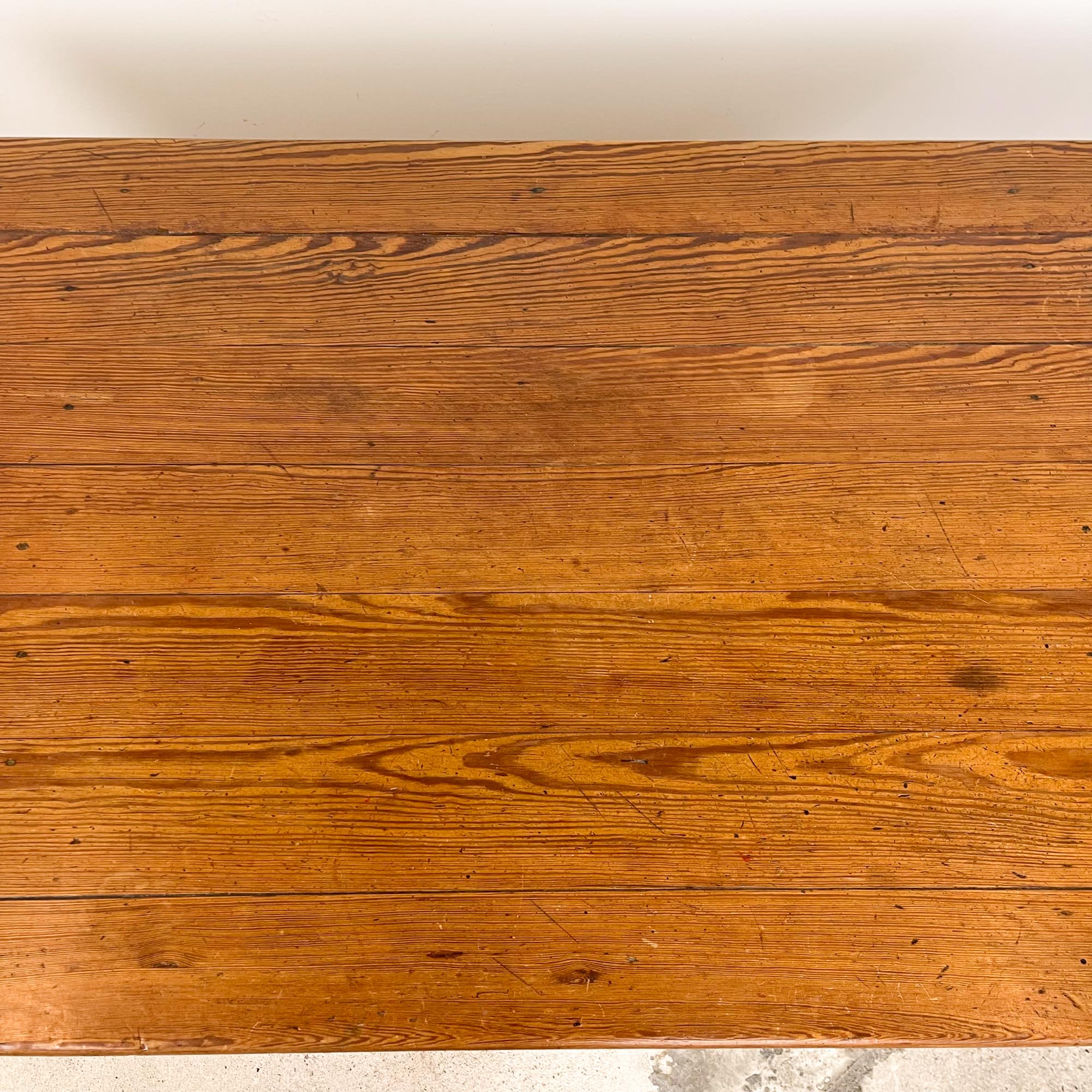 French antique dining table oak and pine