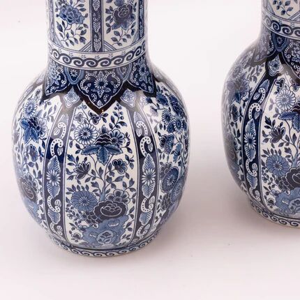 2 large vases known as trumpet vases from Delft Royal