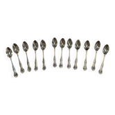 Coffret Mappin and Webb de 12 cuillères à moka en métal argenté