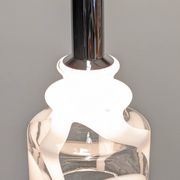 Suspension en verre Murano marbré blanc, Italie vers 1970