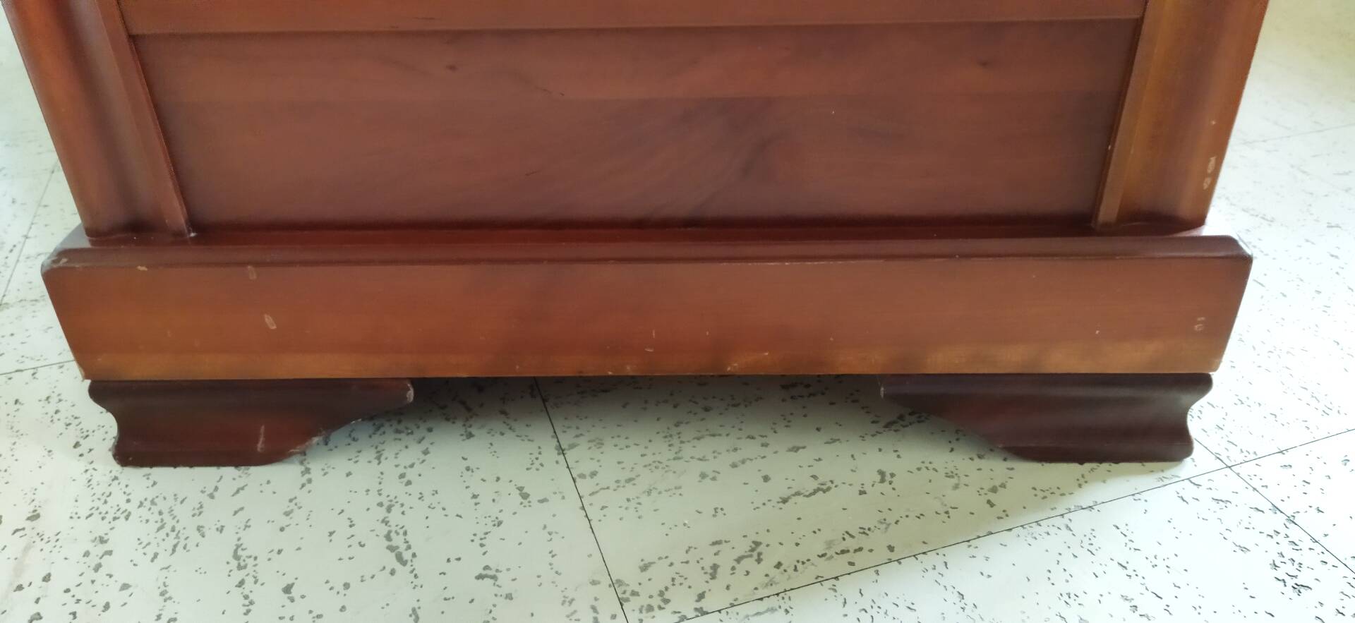 Louis Philippe style coffee table in cherry wood with large drawers.
