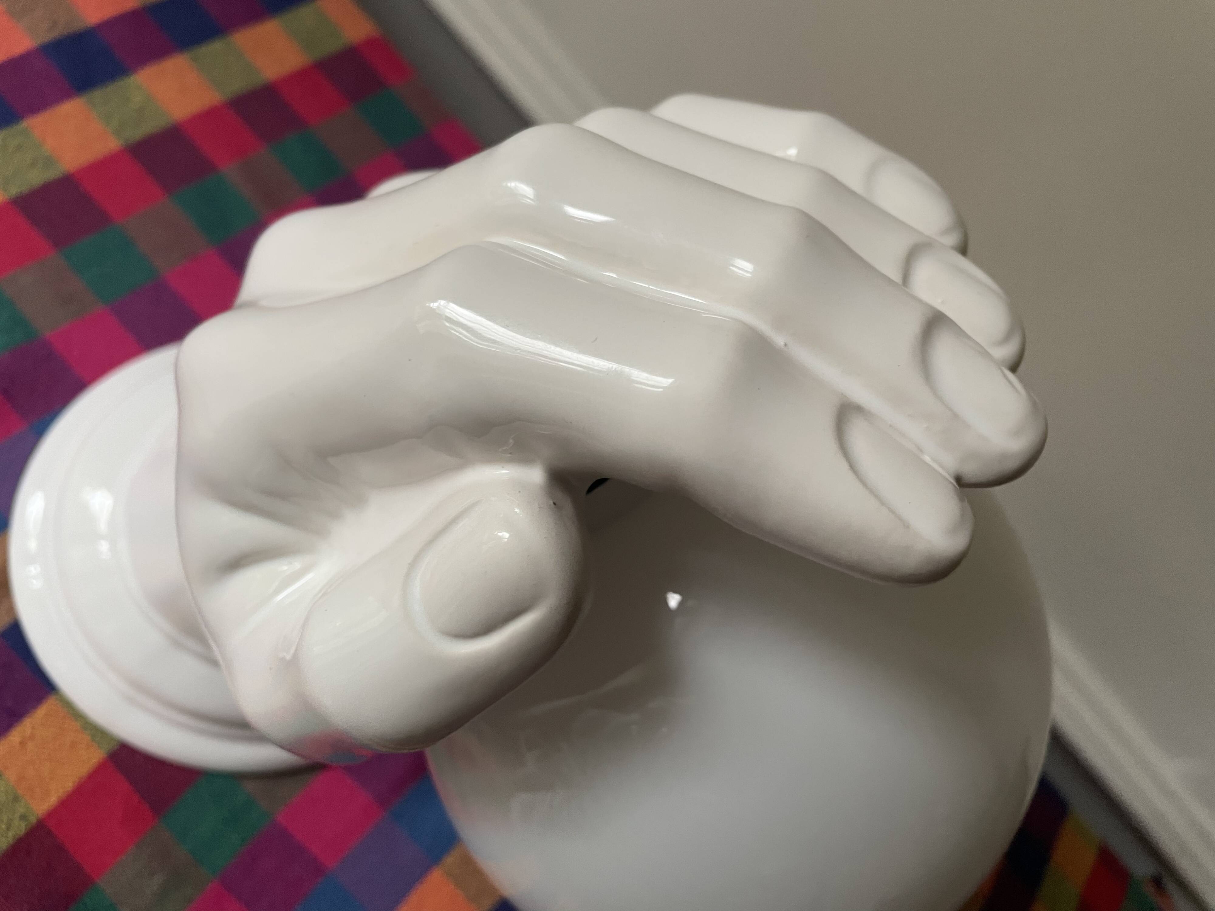 70s ceramic hand wall light